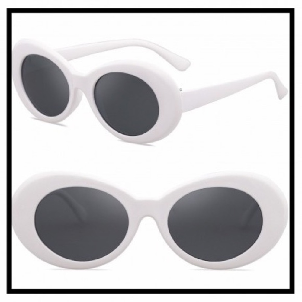 🆕 CLOUT GOGGLES SUNGLASSES WHITE FRAMED RETRO